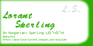 lorant sperling business card